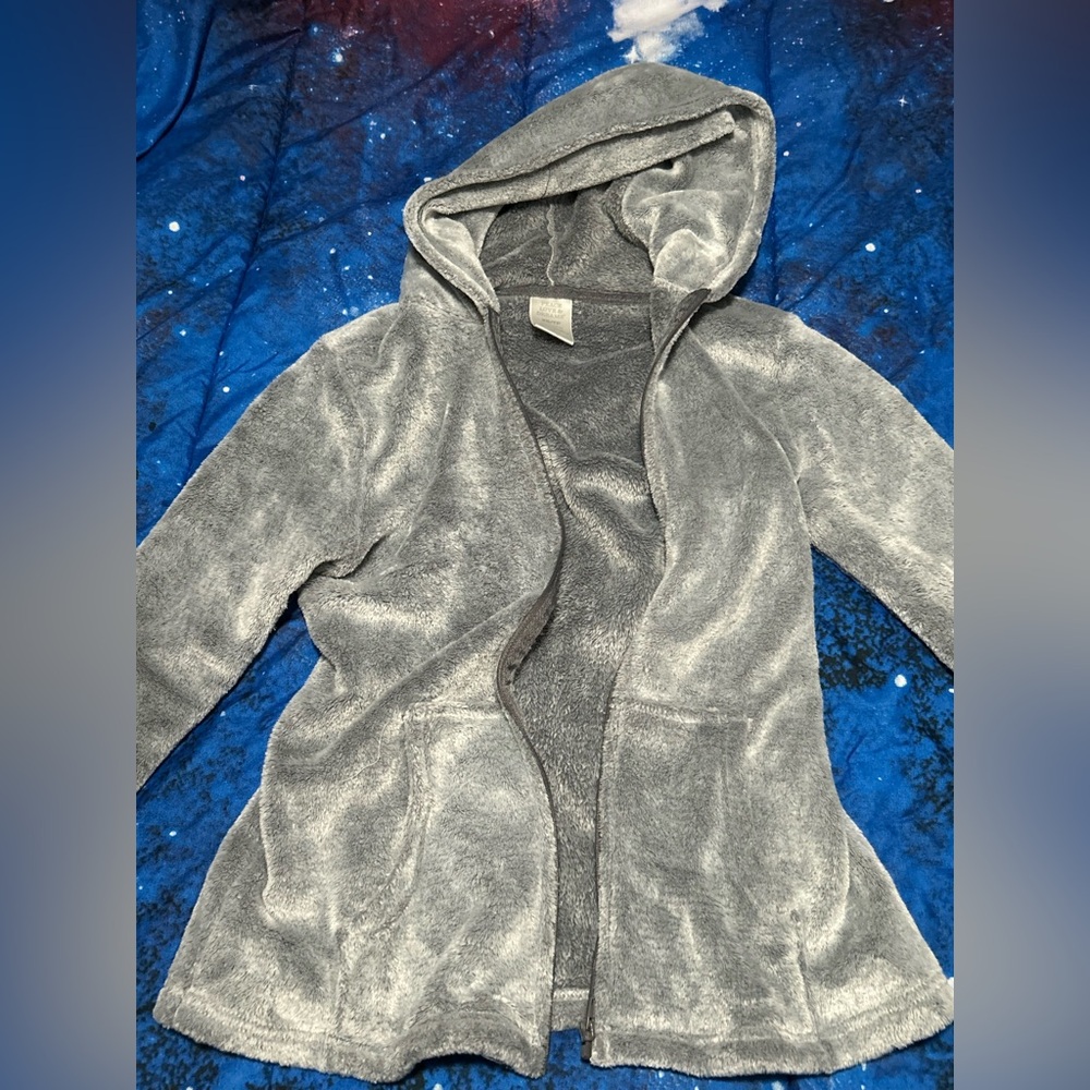 Soft and Cozy Silver Zip-Up Hoodie